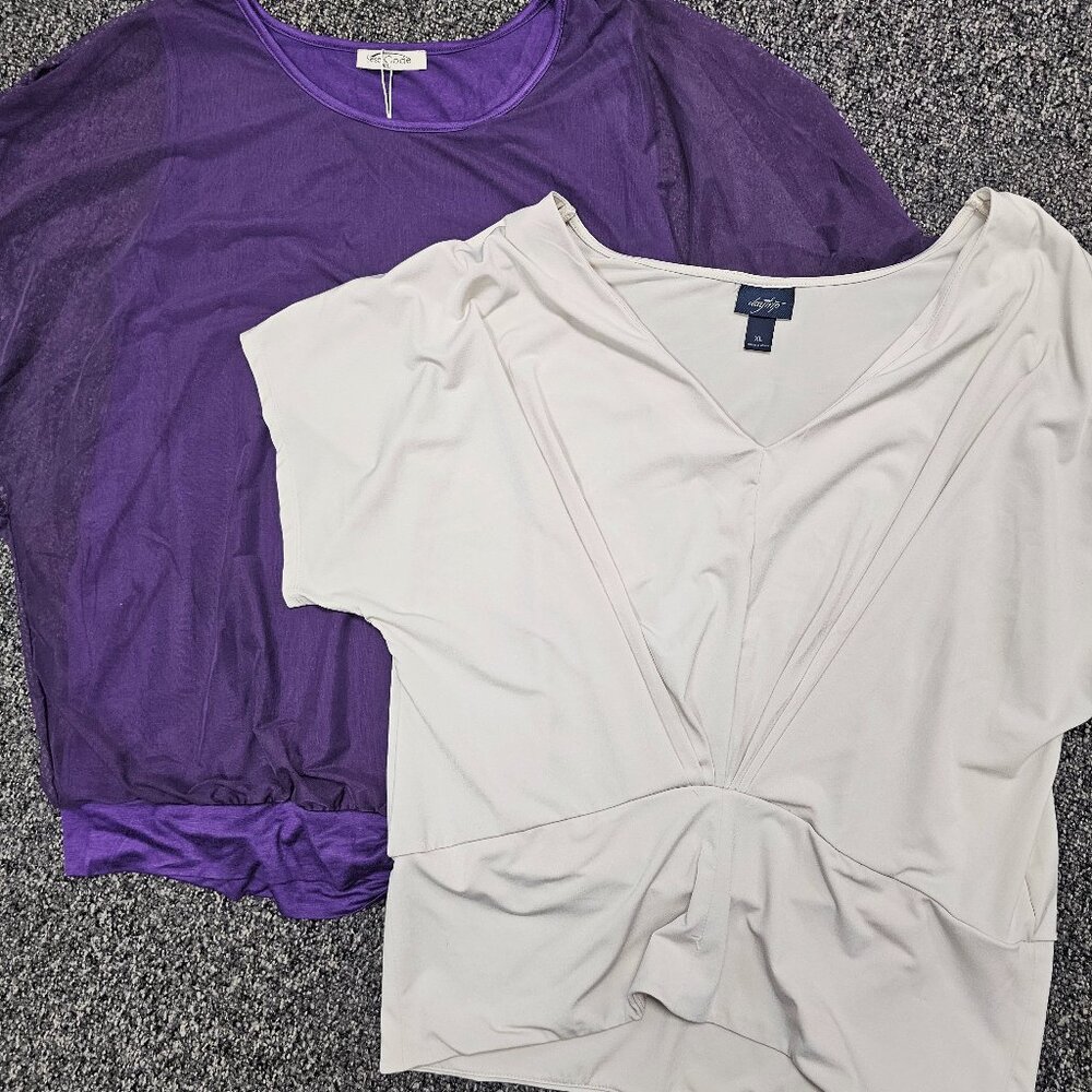 BUNDLE OF 2 Flowy XL tops